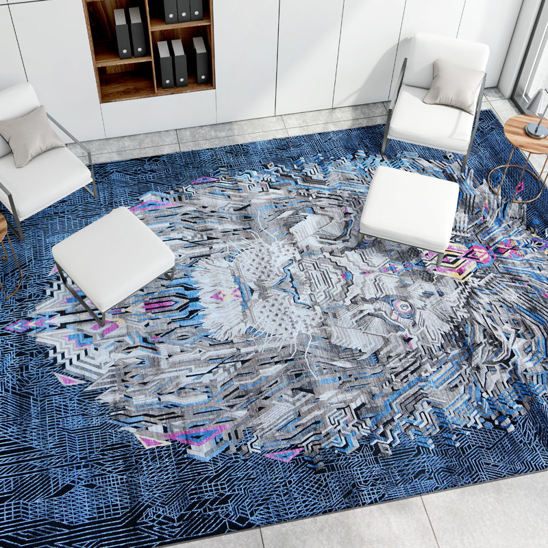 Tapis noir et multicolore de haute qualité noué à la main, Rectangle 9 pi x 12 pi