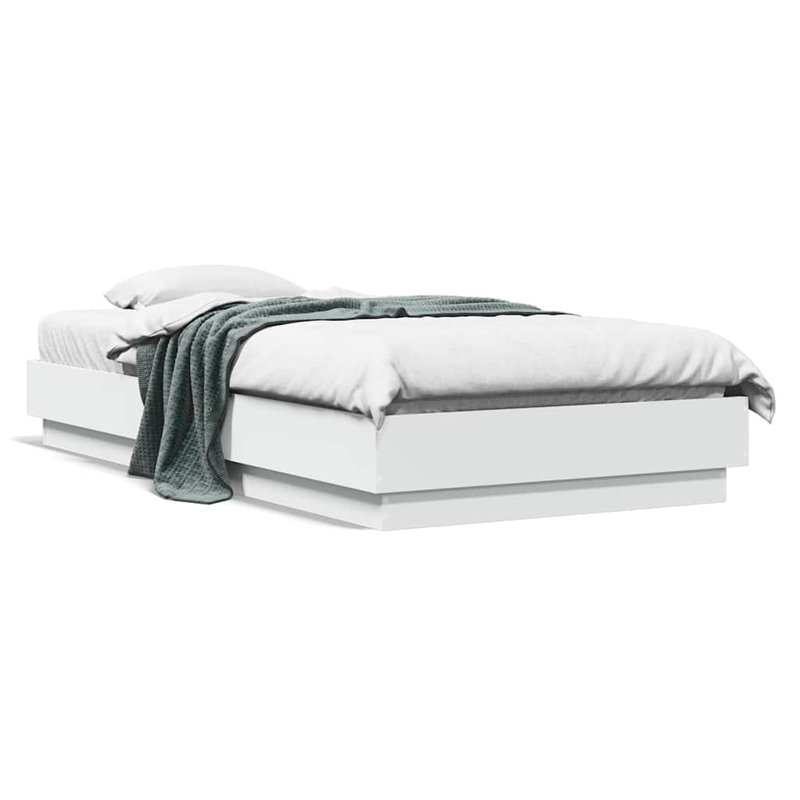 Vidaxl Bed Frame Engineered Wood, White, Single (3')