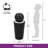 30in Tall Ceramic Sphere Water Fountian Outdoor with LED Light and Pebbled, Weahter-Resistant Kiln-Fired Black Glaze-628649451