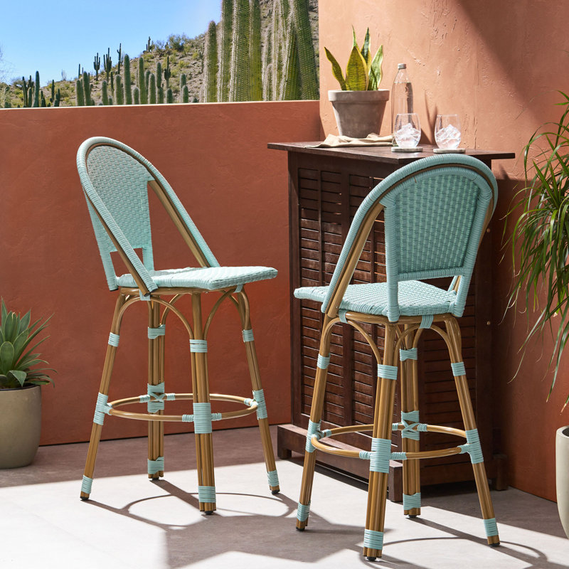 Tabouret de bar en osier d'extérieur 29,25 po