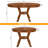 Round 43.7 To 59-Inch Extendable Solid Wood Dining Table Set For 4-6 Person