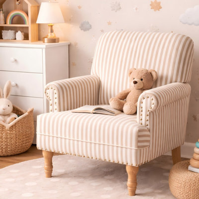 Upholstered Wooden Armchair
