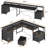 Rockville 108.2'' W L-Shaped Computer Desk with Drawers and Power Outlets-215874024