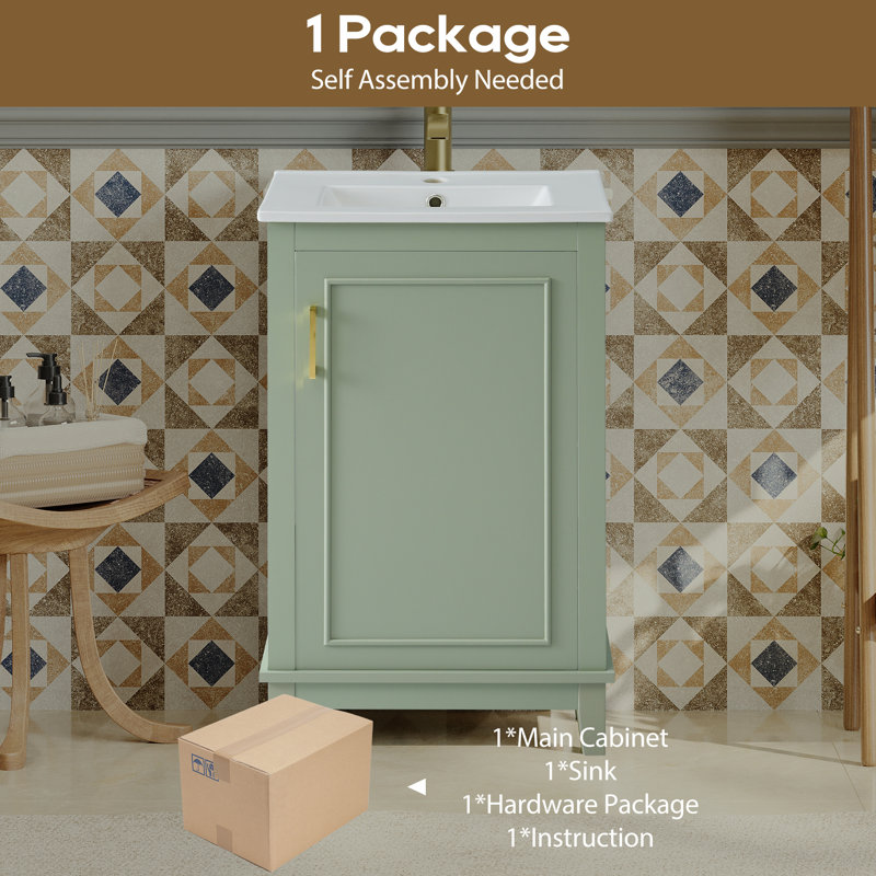 Petit meuble-lavabo avec lavabo en céramique