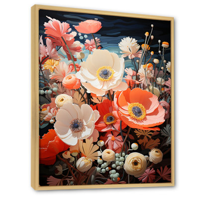 «Blue and White Coral Underwater Bouquet II - Beach & Ocean», reproduction sur toile