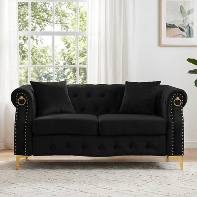 64.1'' Luxurious Embrace Velvet Loveseat with Tufted Design