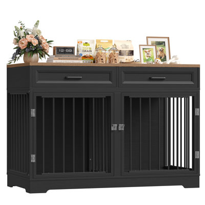 Chesterle Large Dog Crate Furniture Style With 2 Drawers And Divider
