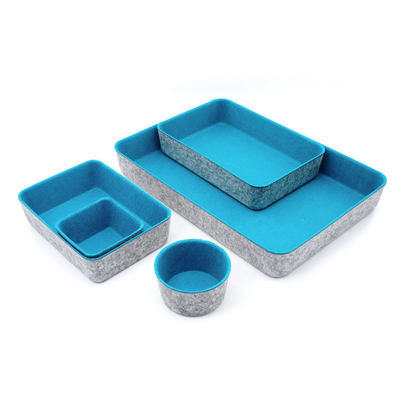 2.2'' H x 13.6'' W x 9.6'' D Office Drawer Organizer, Turquoise