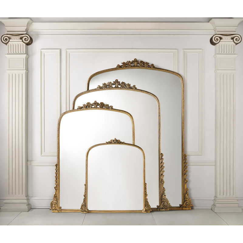 Jules Iron Arch Mirror, 72" x 59", Antique Gold