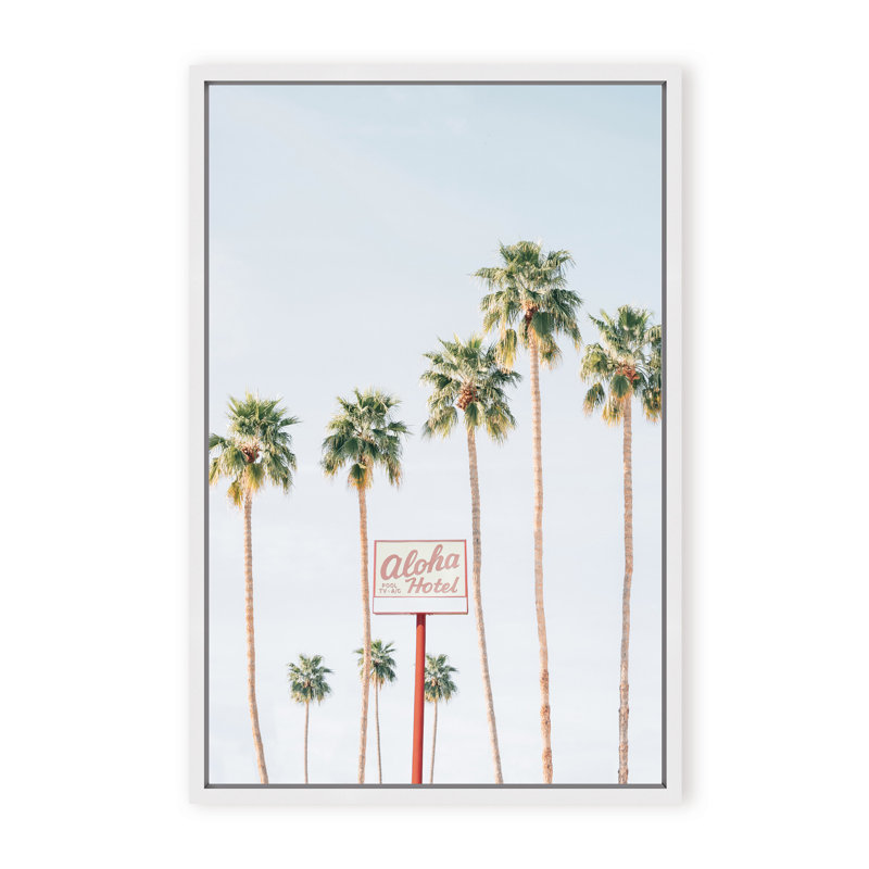 Coastal Retreat Aloha Hotel by  - Picture Frame Photograph on Paper, 24" H x 16" W x 1.125" D, Beige, Framed Matted Print