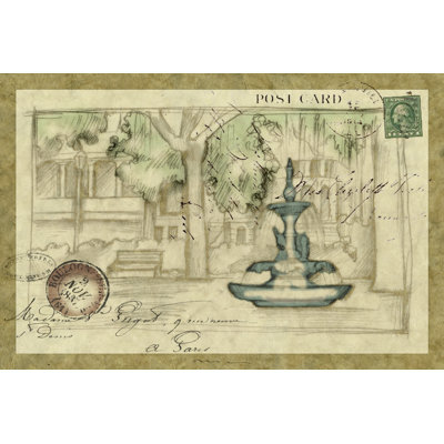 Small Postcard From The Villa I by Jennifer Goldberger - Wrapped Canvas Painting