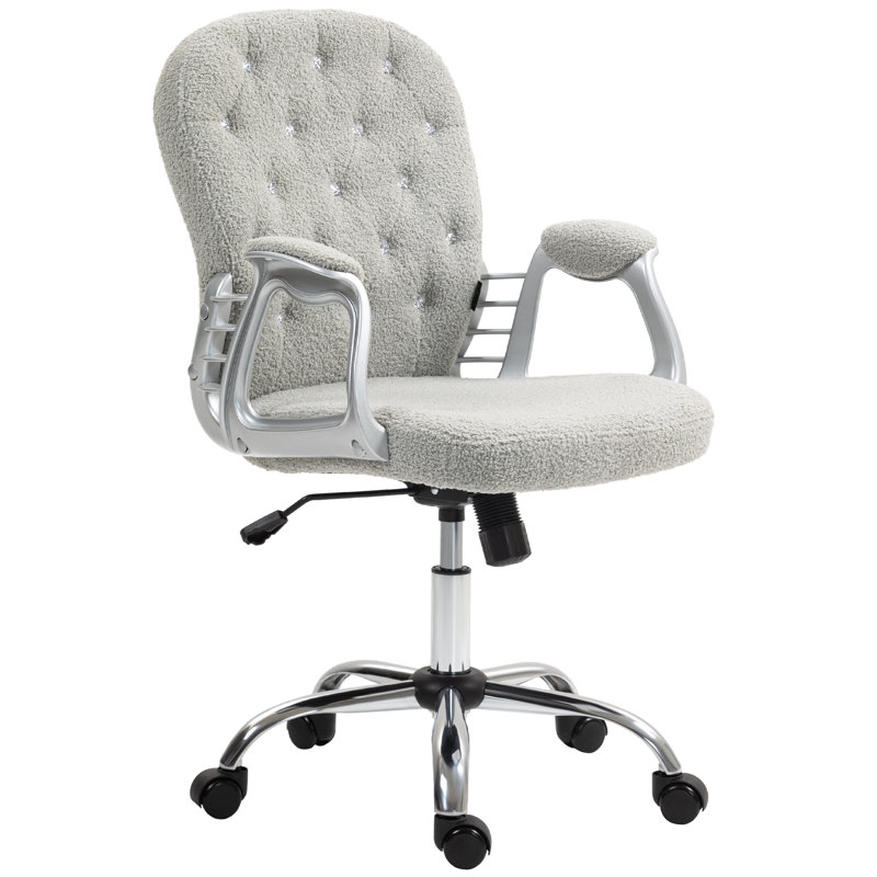 Chaise de bureau en molleton Teddy, Gris