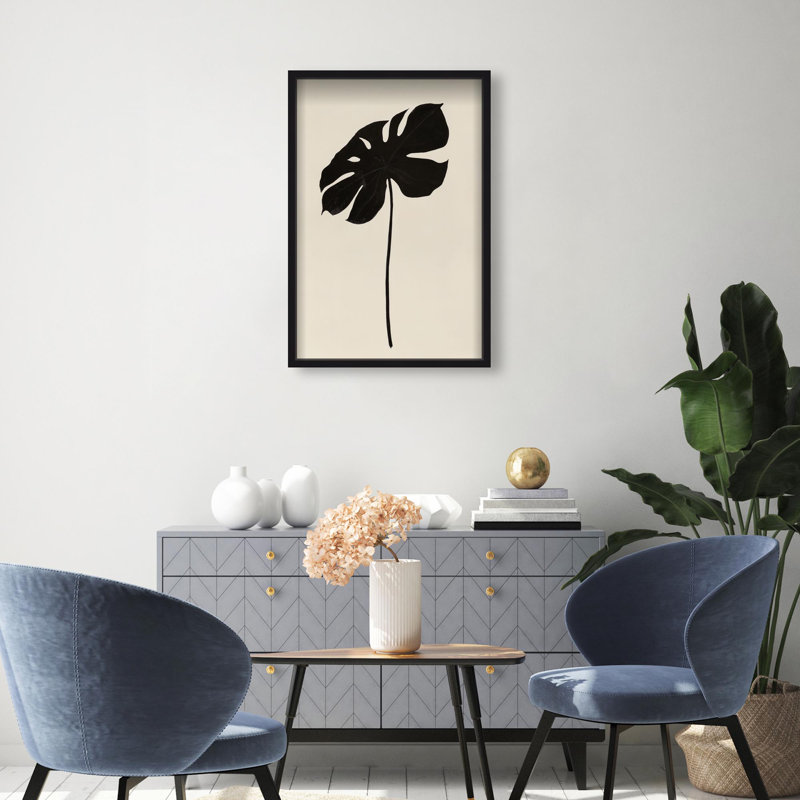Oliver Gal Dark Leaf II Botanical - Luxury Shadowbox Framed Wall Art, 31.5'' H x 21.5'' W, Black