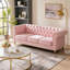 Canapé Chesterfield en velours rose, 215 cm, salon