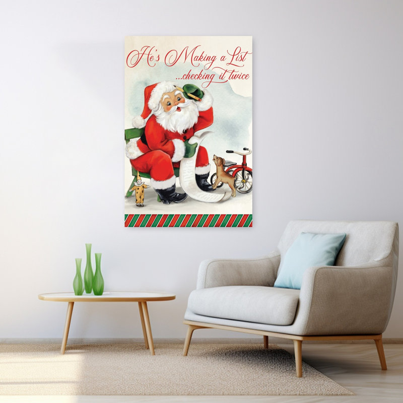 Santa's List, art contemporain, H 48 po x l 32 po
