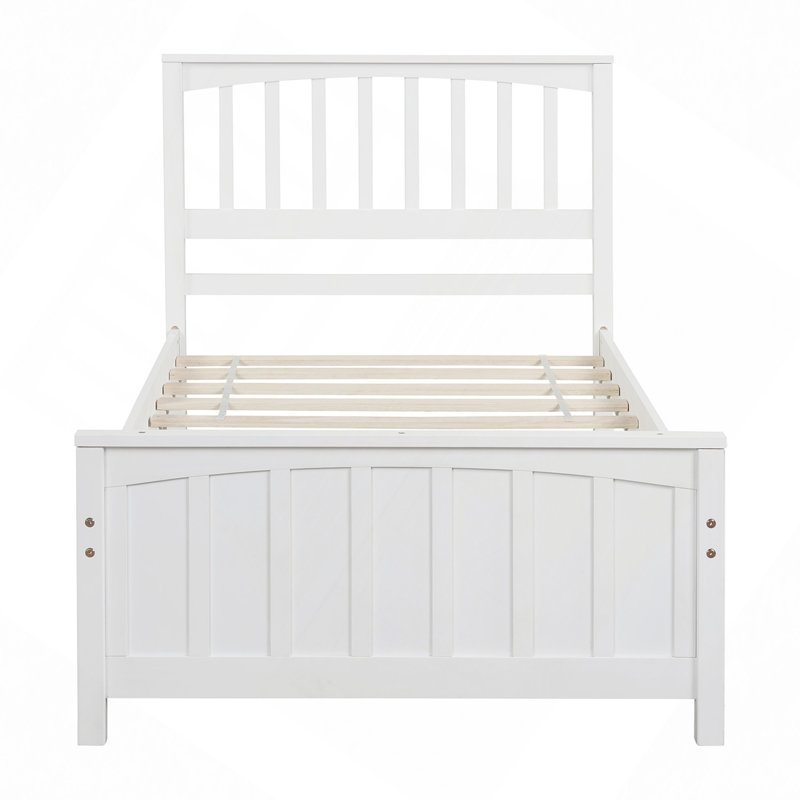 Lit moderne, lit plateforme en bois, Blanc