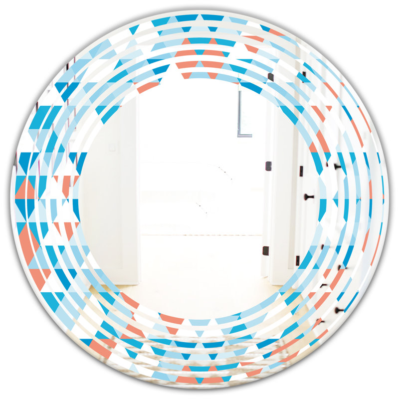 Miroir mural Coastal, 31,5 po x 31,5 po, Forme ondulée triangulaire II