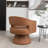 Kiersten Faux Leather Swivel Barrel Chair-94889856-120842945
