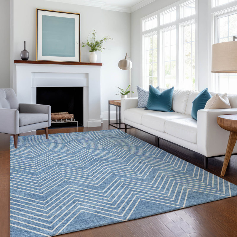 Tapis géométrique intérieur / extérieur lavable à la machine Chantille ACN2390, Rectangle 10 pi x 14 pi