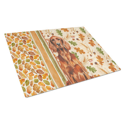 Irish Setter Heirloom Fall Glass Cutting Board