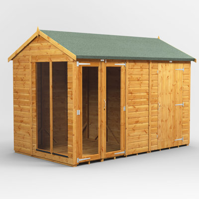 Powersheds 10 x 6ft Timber Tongue & Groove Apex Summerhouse Combi (includes 4ft Side Store)
