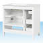 Ensemble de meuble-lavabo 36 po avec lavabo, armoire de salle de bain avec tiroir et porte, tablette ouverte, bois massif et panneau de fibres à densité moyenne, finition peinte