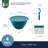 Rachael Ray Kitchen Prep, Garbage Bowl With Lid, Bench Scrape, Veggie Peeler, 4-Piece Set, Marine Blue-118026459