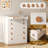 White 5-Drawer Changing Table with Fold-Down Top, Space-Saving Nursery Dresser and Baby Changing Station