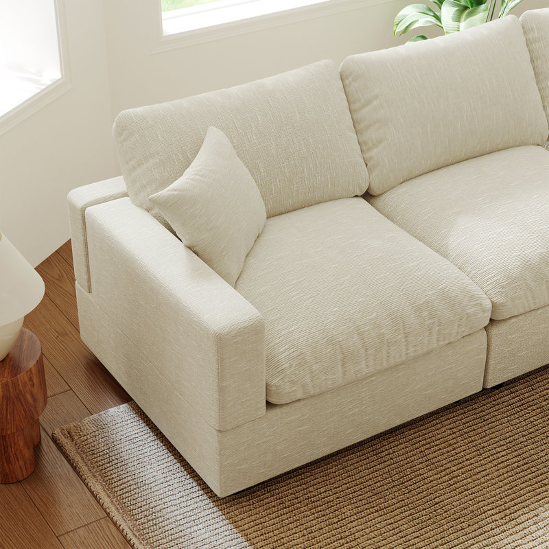 Canapé rembourré, canapé modulaire modulaire Cloud Couch pour salon, chambre à coucher, H 24,8 po x l 67 po x P 28,3 po, 2