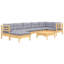 Ensemble de conversation modulaire en bois de pin massif avec coussins 8 pièces Howling-1731751558-1731751553