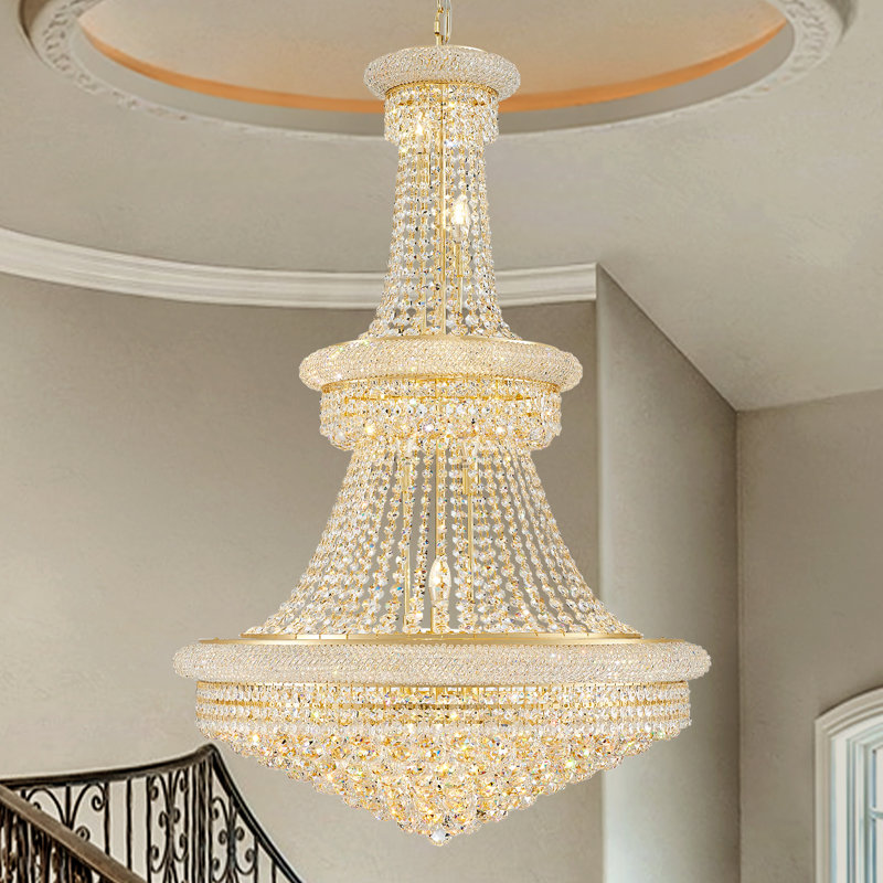 Kriner Dimmable Empire Chandelier, 19, 47.2" H  x 31.5" W x 31.5" , Gold