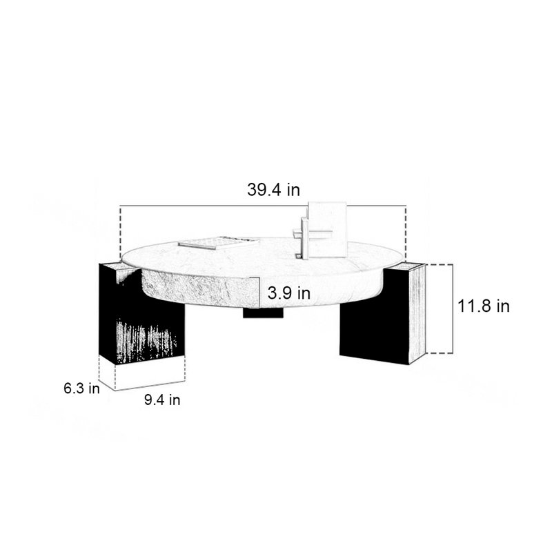 Table basse Creative, H 11,8 po x l 39,4 po x P 39,4 po, Vert