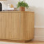 Armoire de rangement en bois, buffet à motif de vagues, meuble télé à rayures verticales pour le vestibule de la cuisine-291723068
