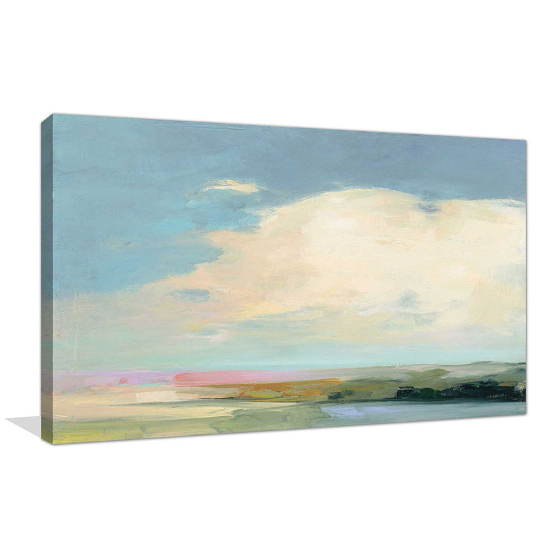 Horizon coloré II - Peinture, Toile tendue, H 28 po x l 48 po x P 1,5 po
