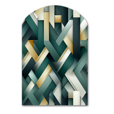 Kiely - Arch Geometric Metal Wall Art, Asymmetrical Metal Wall Sculpture Print