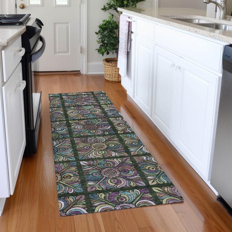 Premium Machine Washable Prisco Fern Rug, Runner 2'3" x 7'6"