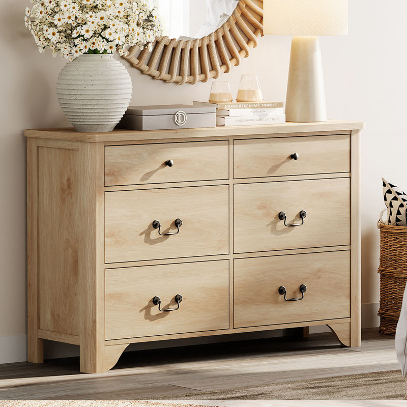 Commode moderne en bois Haikey Farmhouse, Chêne