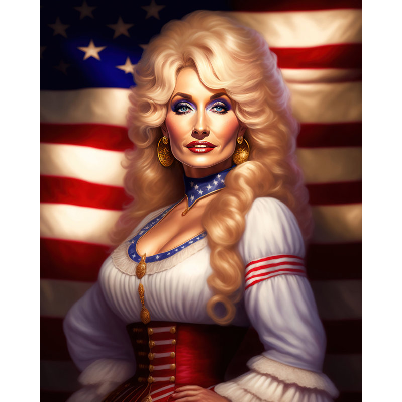 Country Music Dolly Parton par Stephen Chambers - Photographie sur toile tendue, H 24 po x l 20 po x P 1,5 po
