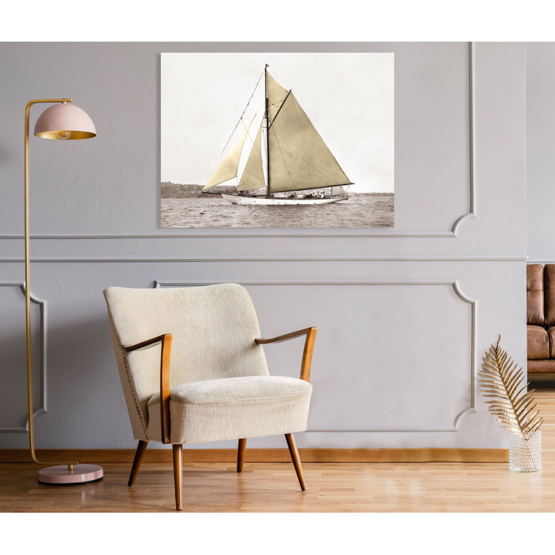 Yacht On Sydney Harbour by Anonymous - Wrapped Canvas Print, 60cm H x 80cm W x 4cm D