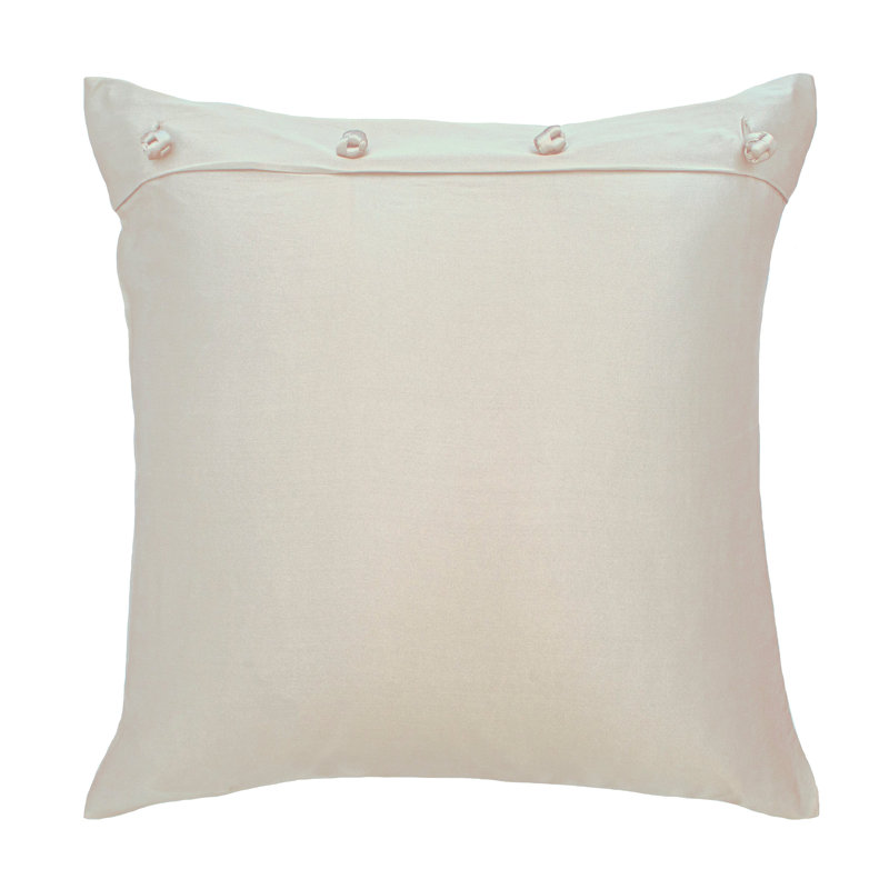 Silk Charmeuse French Knot Sham, Ivory