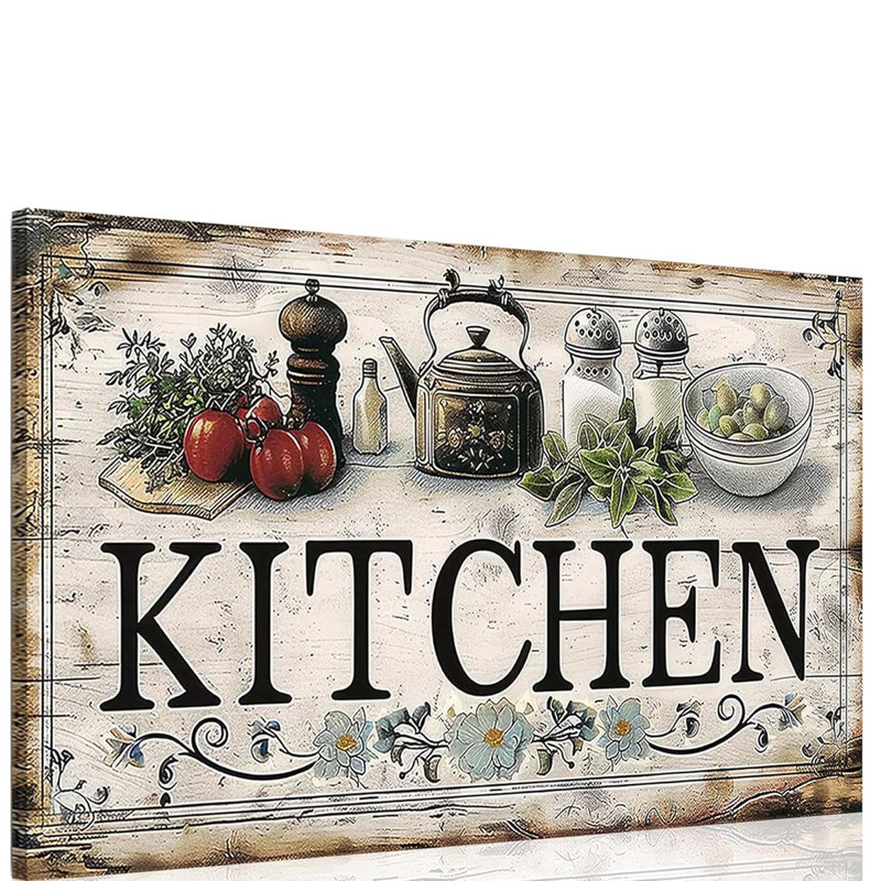 Country Kitchen Painting Picture Decor Vegetable Food Poster Print., 30 cm H x 40 cm W