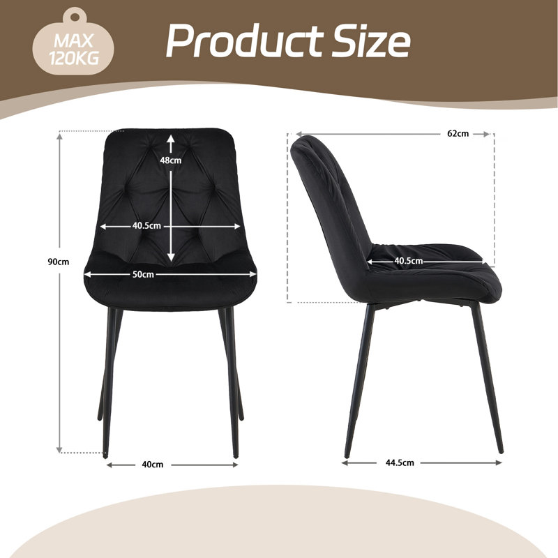 Upholstered Dining Chair, Black