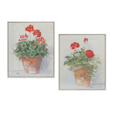 Peinture au géranium en pot - 2 pièces