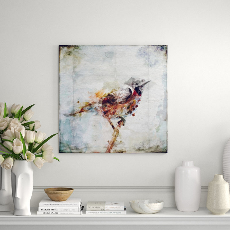 Watercolor Bird III Painting by Zoey Riley, Knife Gel, 30" H x 30" W x 1.5" D