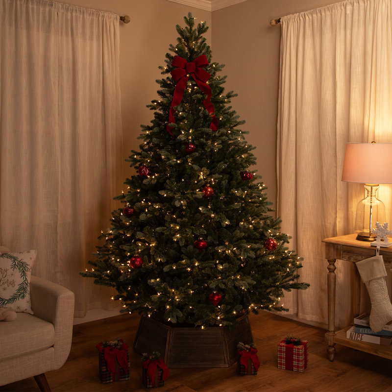 Real Touch Pre-Lit Full Blue Spruce Artificial Christmas Tree - Clear, 6.5'