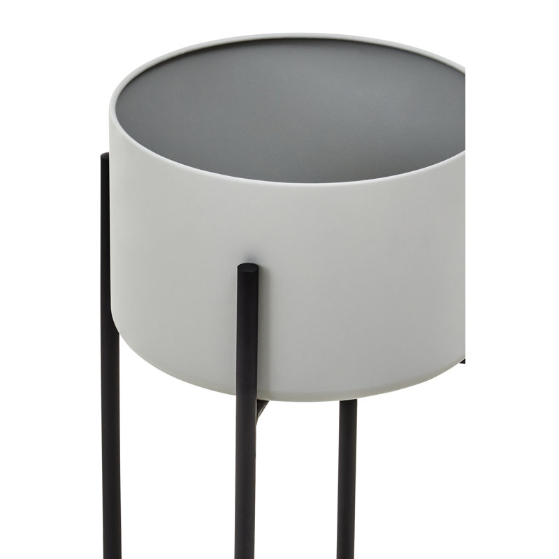 Maleiyah Metal Cachepot, Black/Grey, 55 x 28 x 28