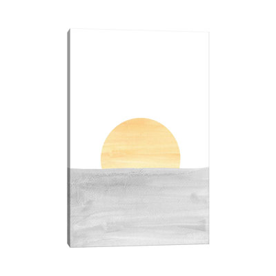 Grey And Yellow Sunset - Painting on Canvas