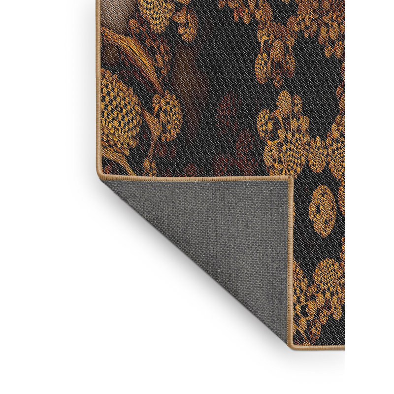 Tapis brun/noir à motifs, Rectangle 2 pi x 3 pi