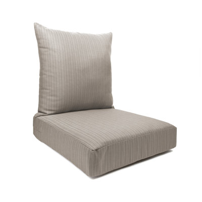Knife Edge Seat Cushion With Zipper Closure And Knife Edge, Plain Back Cushion, With White Polyester Padded Fill.