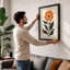 Striped Bloom Botanical - Framed Print-289707278-289707281